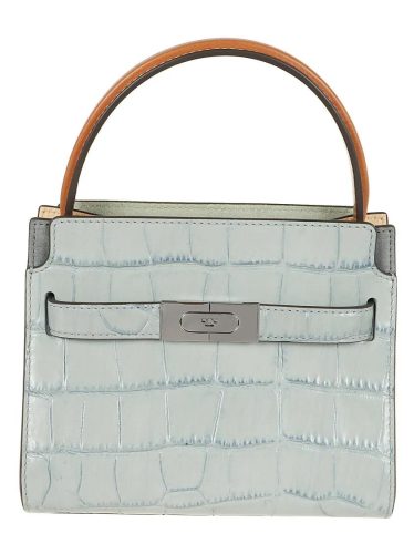 Tory Burch Shoppers – Lee Radziwill Croc Embossed Petite Double Bag in blauw