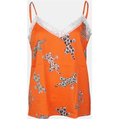 Mucho Gusto Slip top oranje met luipaard print