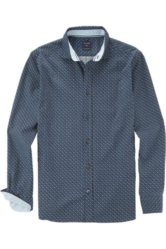 OLYMP Casual Regular Fit Overhemd marine, Motief