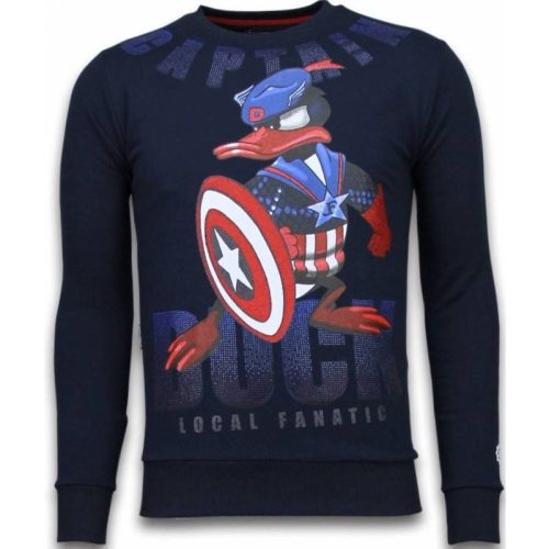 Local Fanatic Captain duck rhinestone sweater