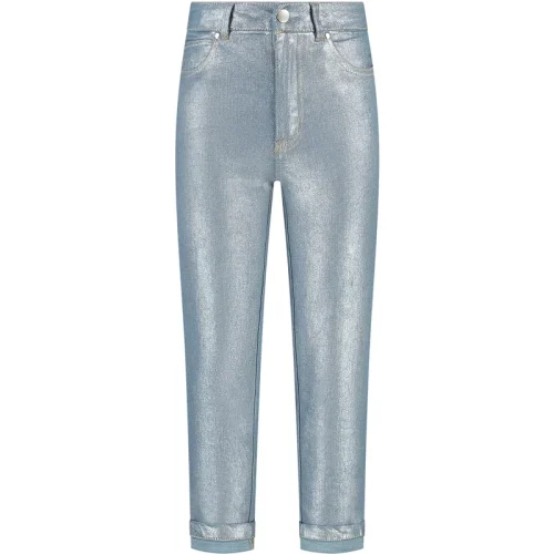 MAYCE Winter jeans broek meisjes boyfriend fit, licht denim