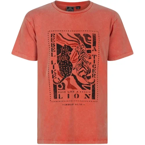 Indian Blue Indian blue meiden t-shirt tiger rebel orange