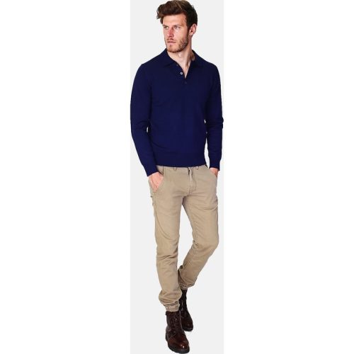 William de Faye Longsleeve polo night blue