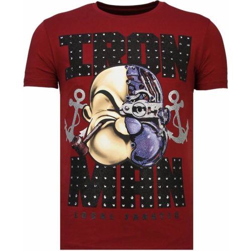 Local Fanatic Iron man popeye rhinestone t-shirt