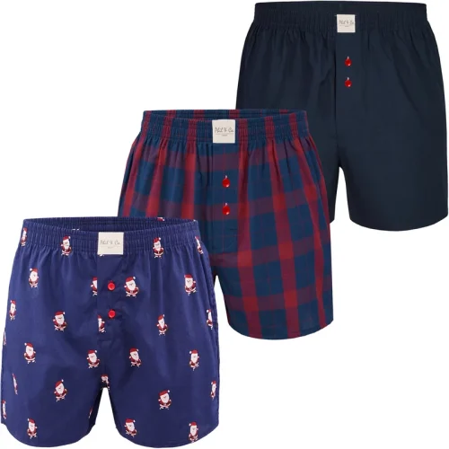 Phil & Co Heren wijde boxershorts kerst multipack 3-pack