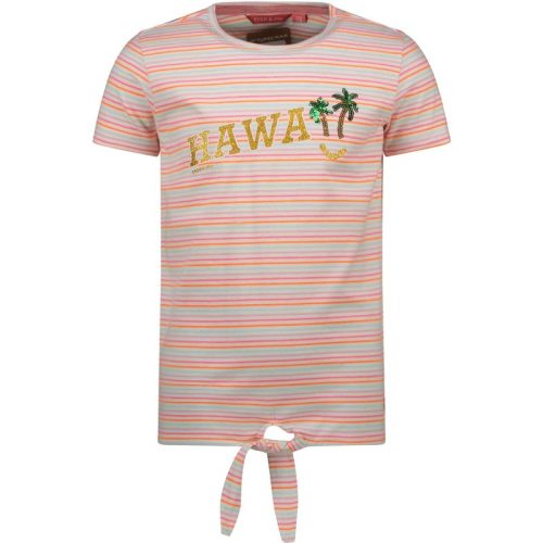 TYGO & vito Meisjes t-shirt gestreept hawaii sugar plum