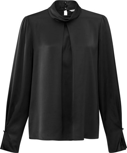 Yaya Turtle pleat top Zwart dames