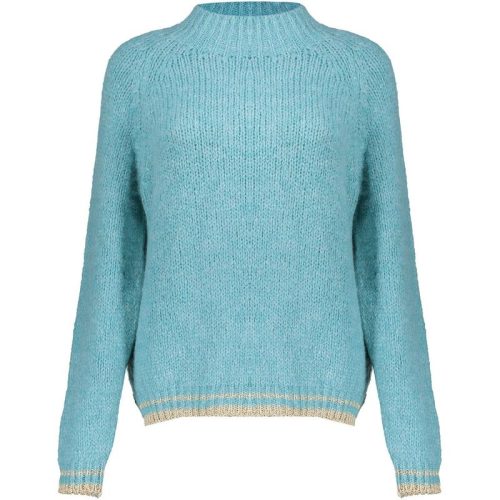 Geisha 44869-70 602 pullover turtle with lurex edge aqua