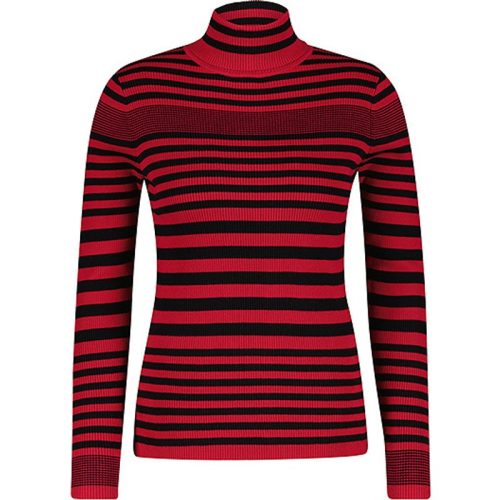 Red Button Top srb4068 roll neck black/red