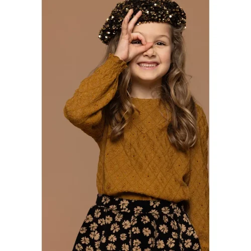 Looxs Revolution Lace top oker voor meisjes in de kleur