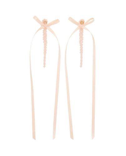 Simone Rocha Oorbellen – Bow Ribbon Drip Earrings in pink