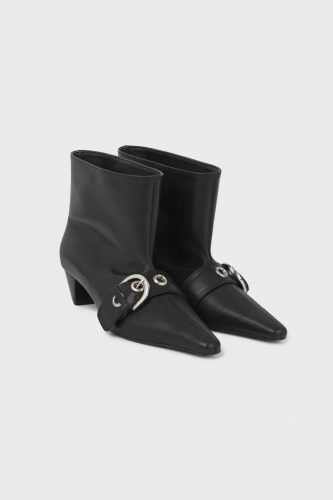 Low Classic Boots – LOW CLASSIC Schwarzer Lederbootie in zwart