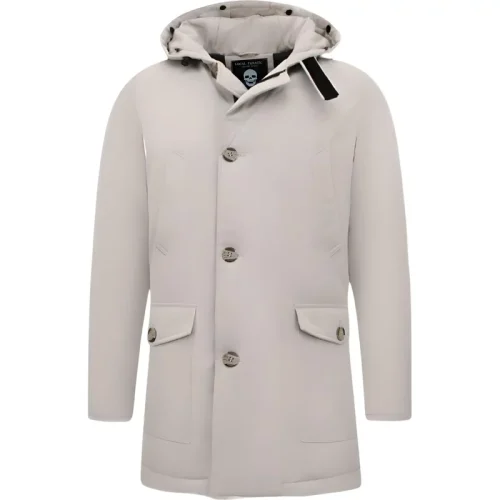 Enos Gewatteerde parka met capuchon beige