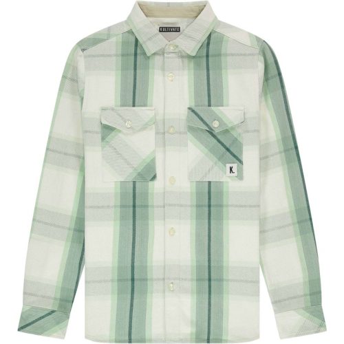 Kultivate Overshirt jumble spray green & ecru check