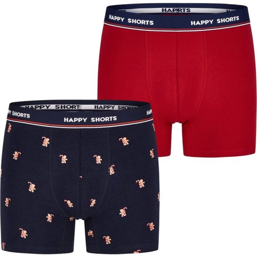 Happy Shorts Kinder boxershorts jongens kerst print 2-pack gingerbread men