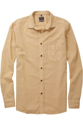 OLYMP Casual Regular Fit Overhemd beige, Effen