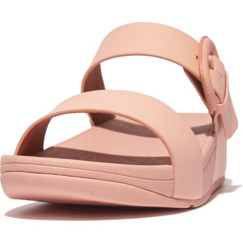 FitFlop Lulu covered-buckle raw-edge leather slides