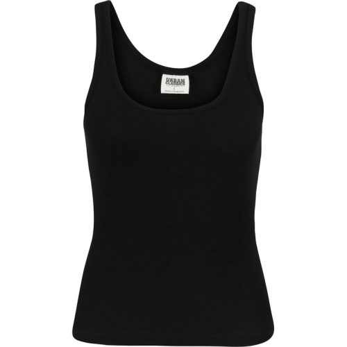 Urban Classics Dames basic geribd organisch tanktopje (verpakking van 2)