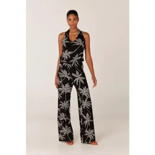 Jansen Amsterdam Funky vp452 jersey printed jumpsuit black/off white