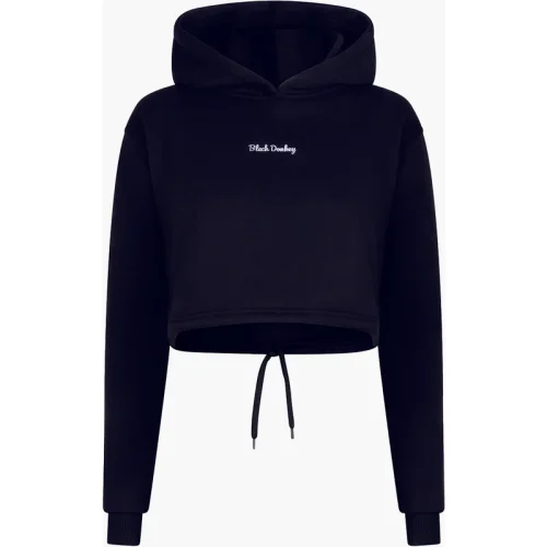 Black Donkey Daily crop hoodie i black/white