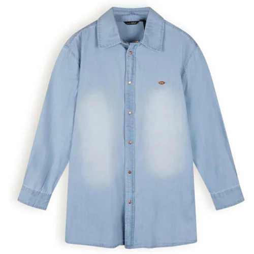 NoBell Meisjes spijkerjas oversized denim sea