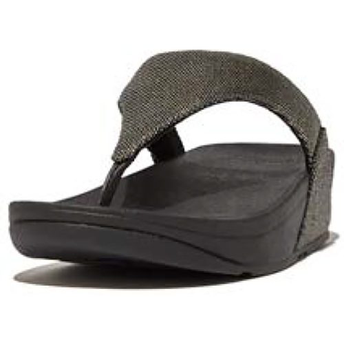 FitFlop Lulu glitz-canvas toe-post sandals