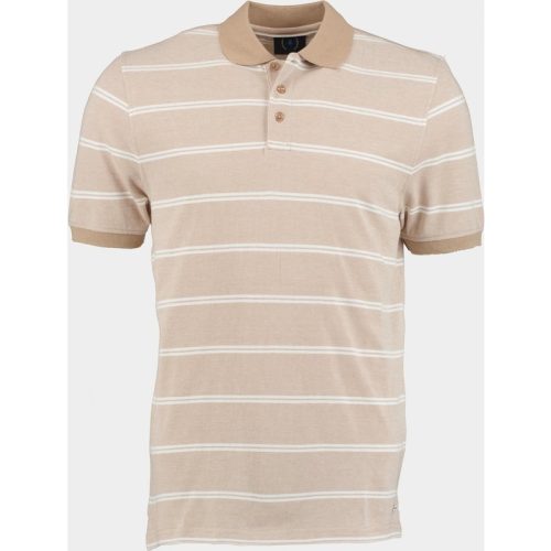 Scotland Blue Polo korte mouw Beige Chase Polo Oxford Stripes 24108CH47SB/820 sand