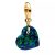 Pandora Charms – Heart 14k gold-plated dangle with lab-created opal in green