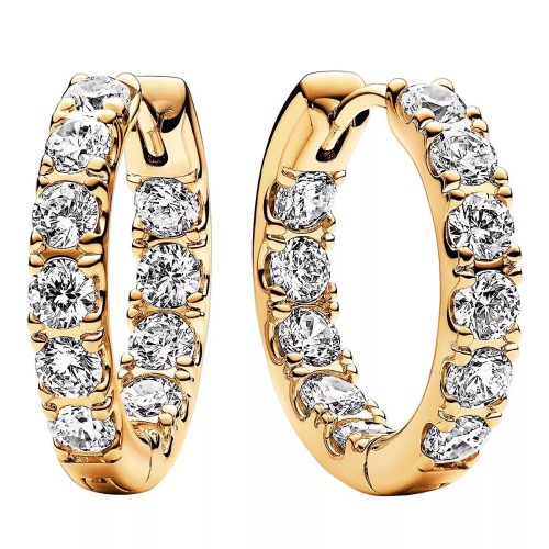 Pandora Oorbellen – 14k Gold-plated hoop earrings withcubic zirconia in gold