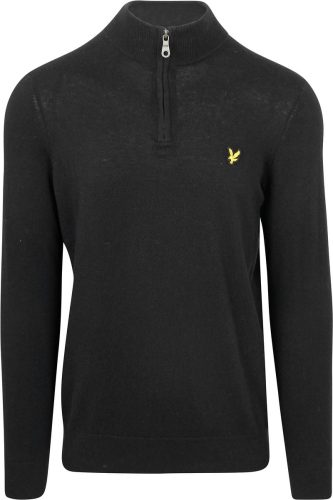 Lyle & Scott Half Zip Pullover Merinowol Zwart