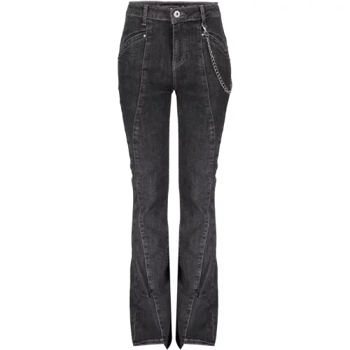 Frankie & Liberty Meisjes broek liberty flare dark grey denim