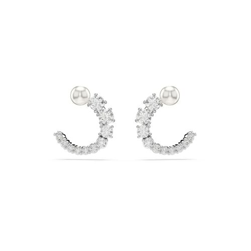 Swarovski Oorbellen – Swarovski Matrix Silver Coloured Ear Studs 5692260 in silver