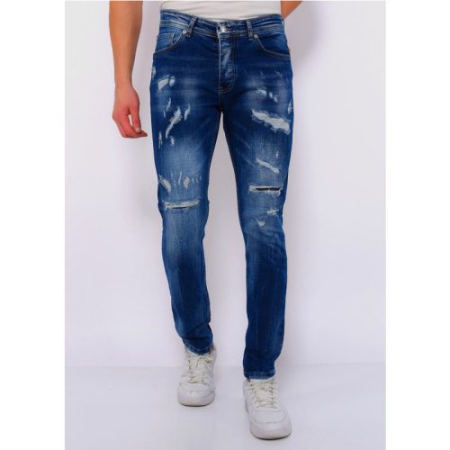 True Rise Slim fit jeans met gaten dc