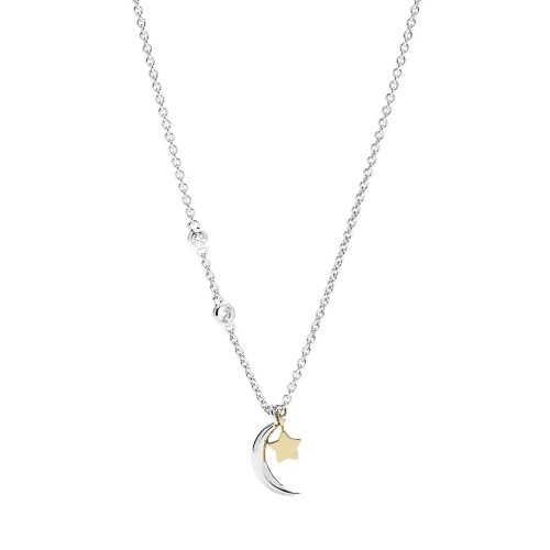 Fossil Kettingen – Elliott Star And Crescent Moon Necklace Sterling in multi