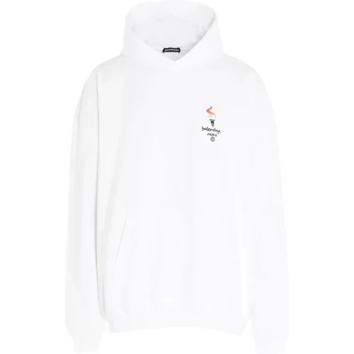 Balenciaga Paris olympic flame print oversized hoodie